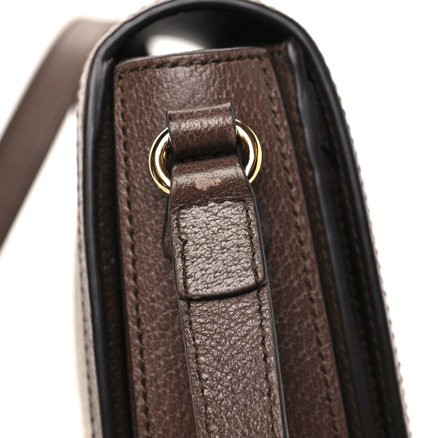 Gucci GG Supreme Monogram Web Small Ophidia Flap Messenger Bag Brown