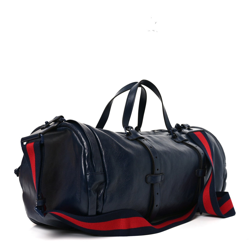 Gucci Piuma Lux Energy Monochrome Double G Duffle Bag Blue