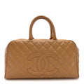 Chanel Caviar Quilted Large Bowler Bag Beige