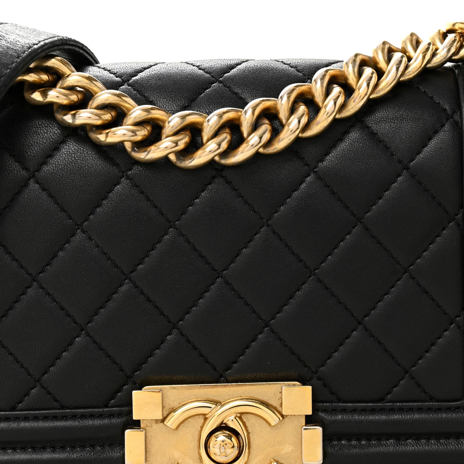 Chanel Lambskin Quilted Small Boy Flap Black