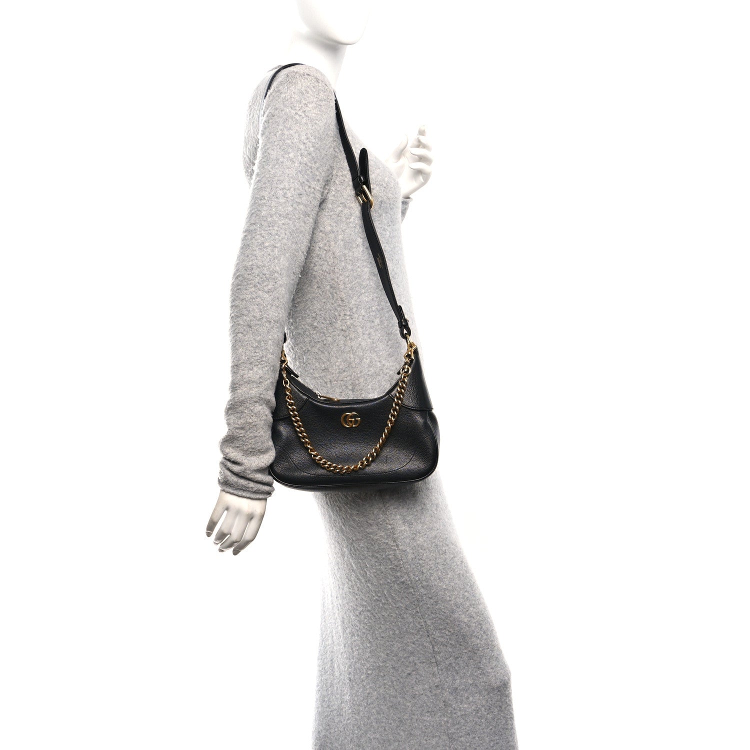 Gucci Goatskin Small Aphrodite Shoulder Bag Black