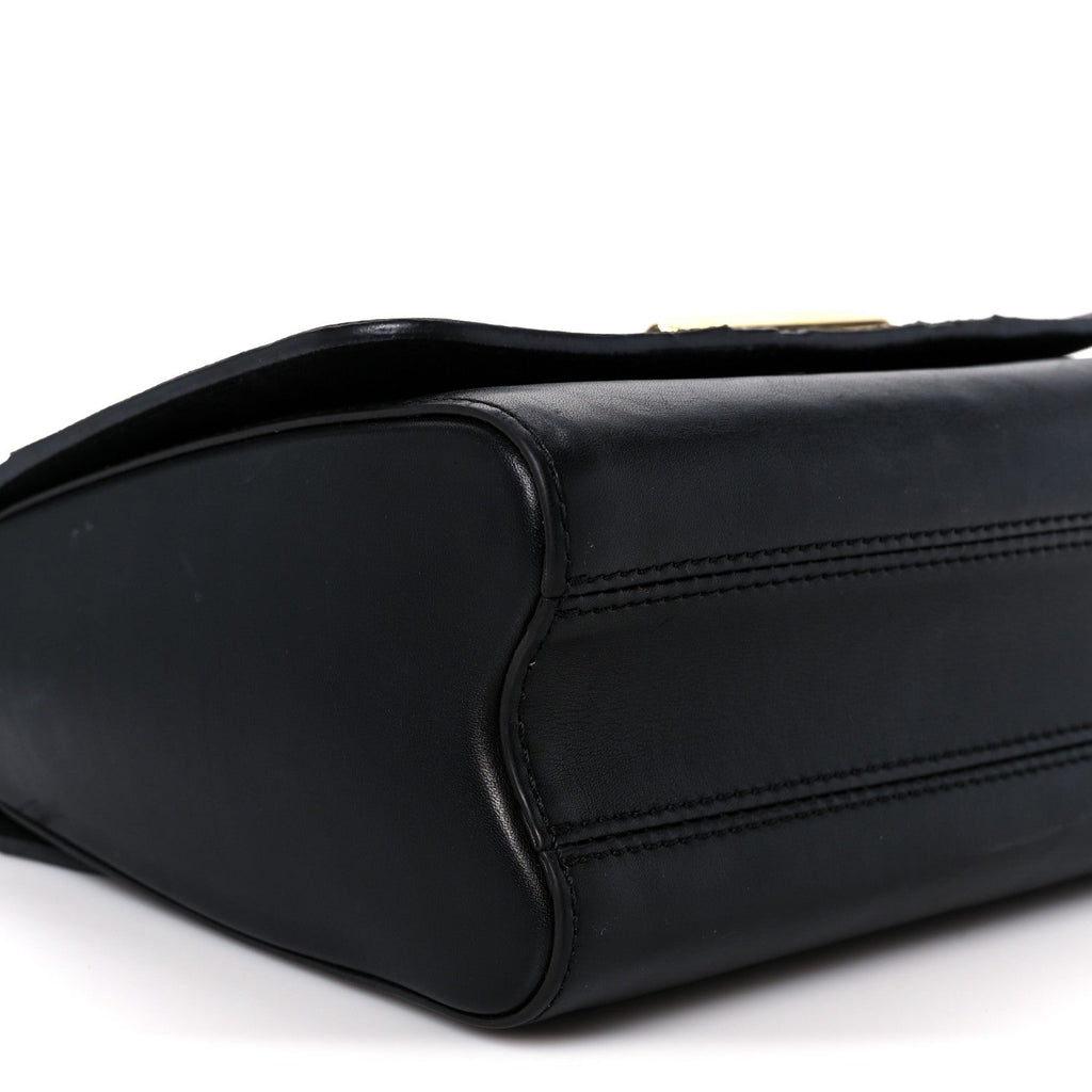 Louis Vuitton Veau Satin Monogram Twist Shoulder Bag MM Black