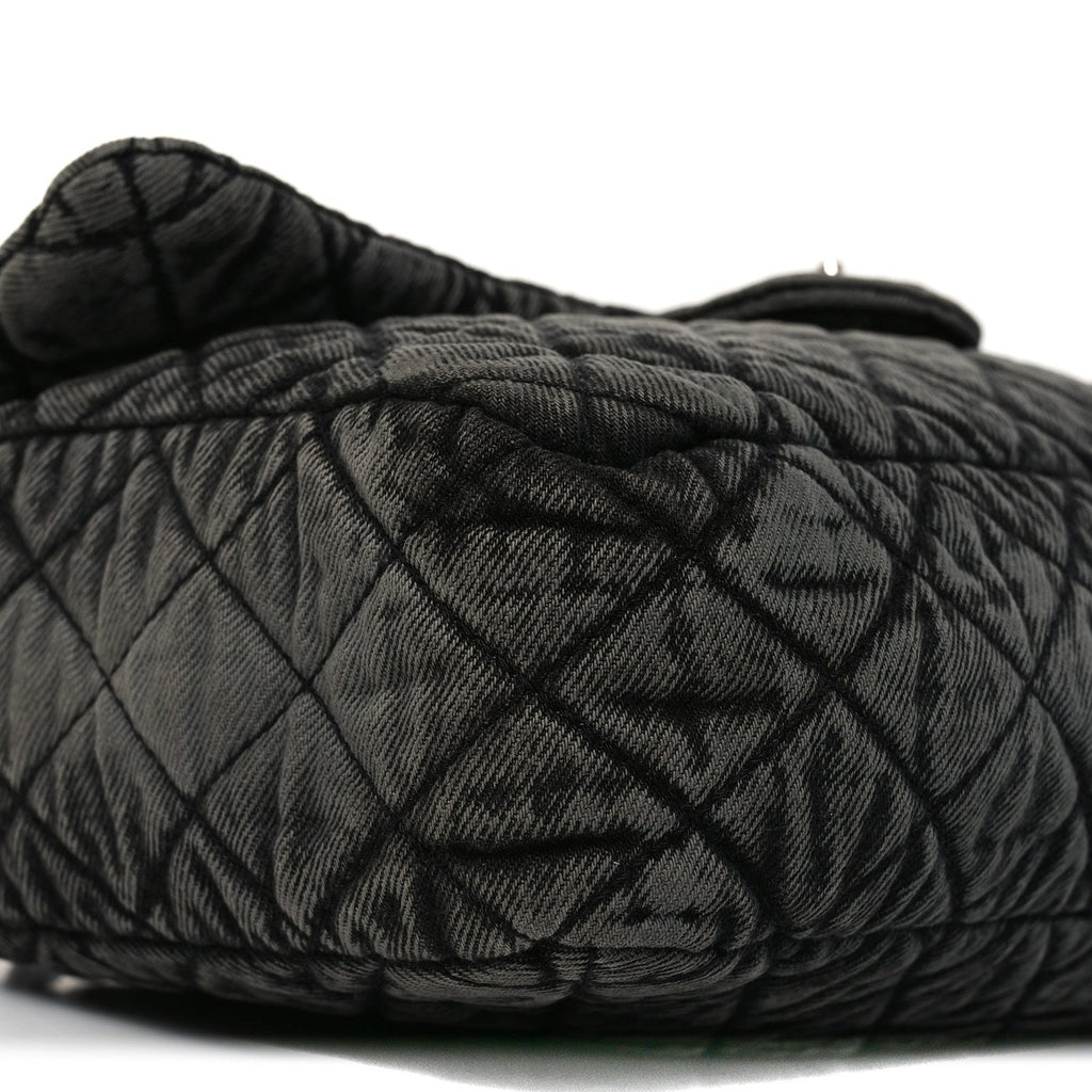 Chanel Denim Quilted Denimpression Flap Grey Black