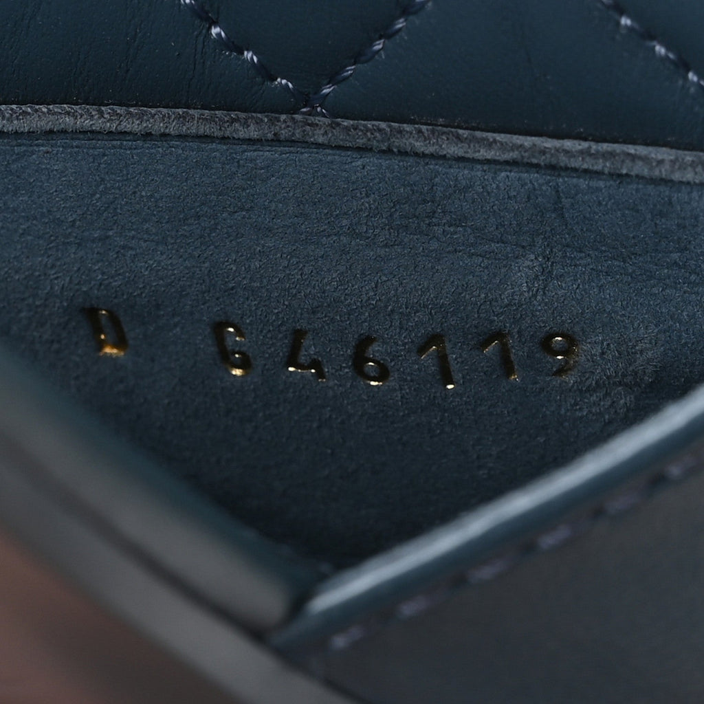 Lambskin Quilted Turnlock Flat Mules 39.5 Dark Blue
