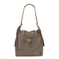 Chanel Suede Quilted Medium Chanel 25 Handbag Grey