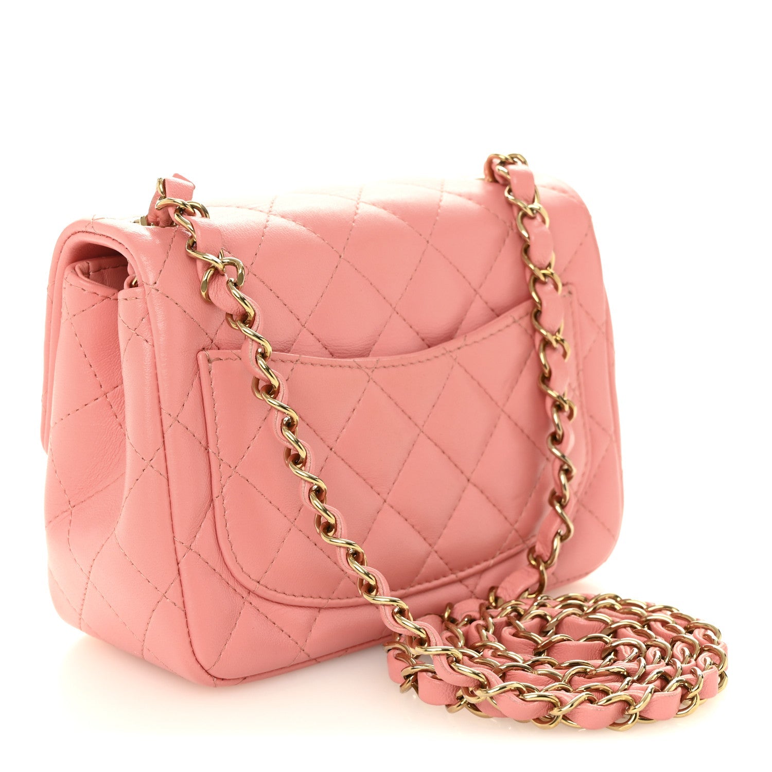 Chanel Lambskin Quilted Mini Square Flap Pink