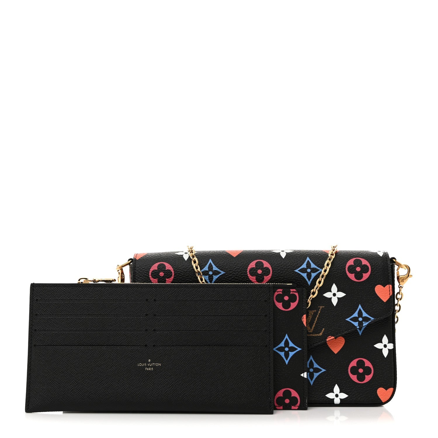 Louis Vuitton Game On Felicie Chain Wallet Black