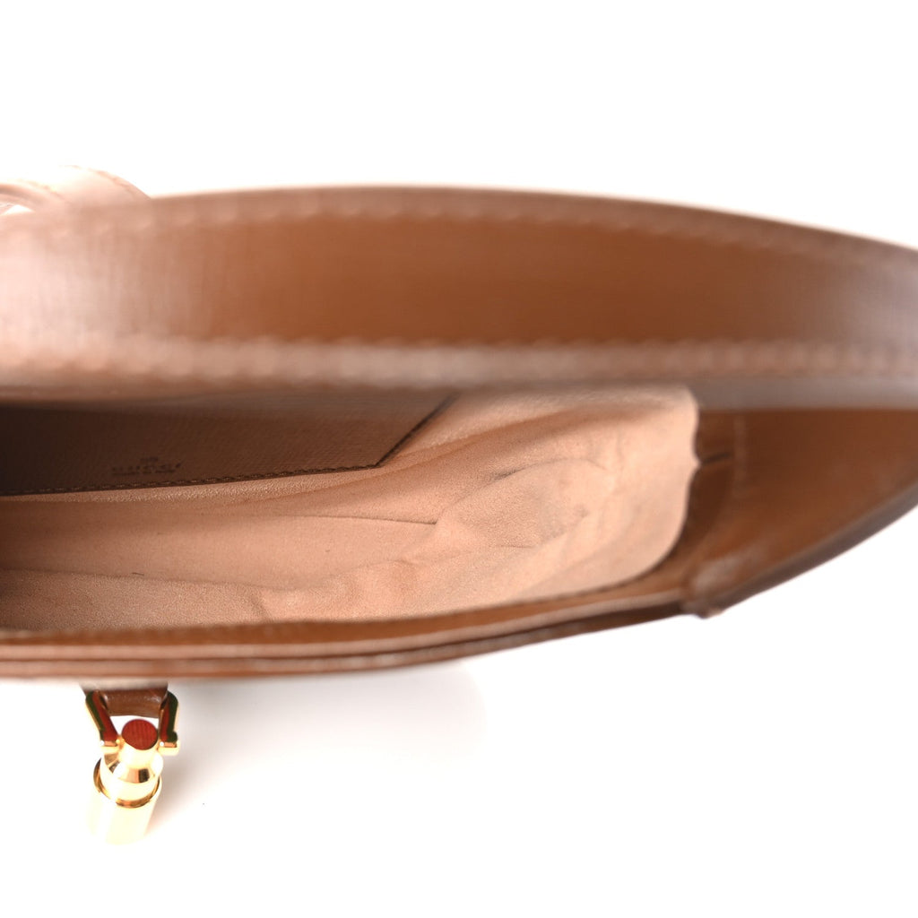 Gucci GG Supreme Monogram Azalea Calfskin Web Mini Jackie 1961 Hobo Beige Ebony Brown Sugar
