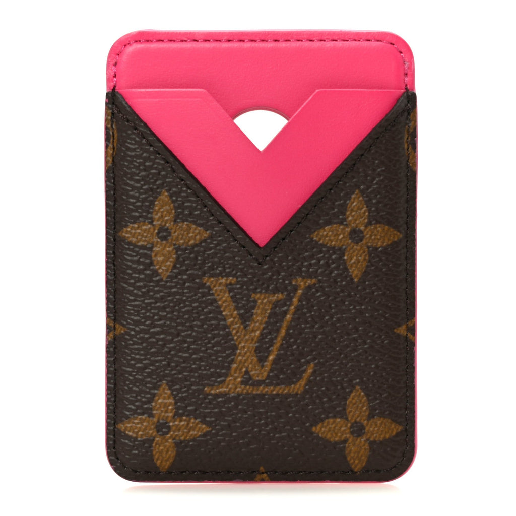Louis Vuitton Monogram Macassar Magnetic Card Holder Pondichery Pink