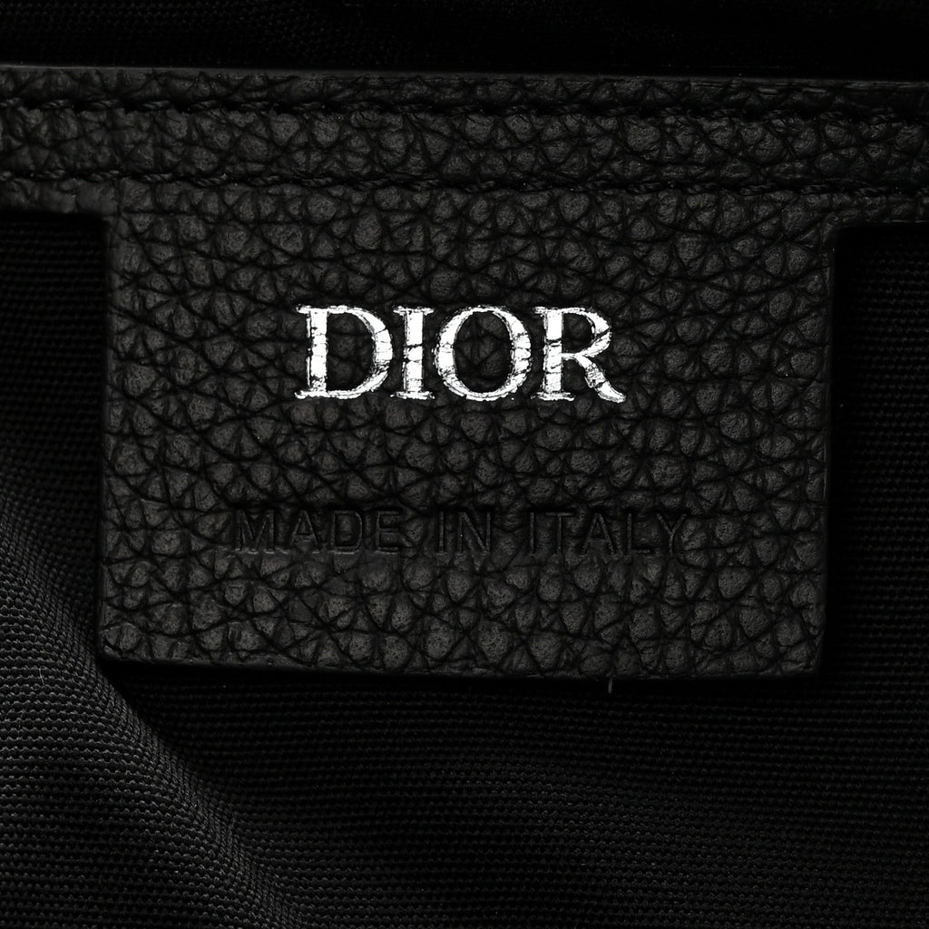Christian Dior Grained Calfskin Oblique Saddle Messenger Black