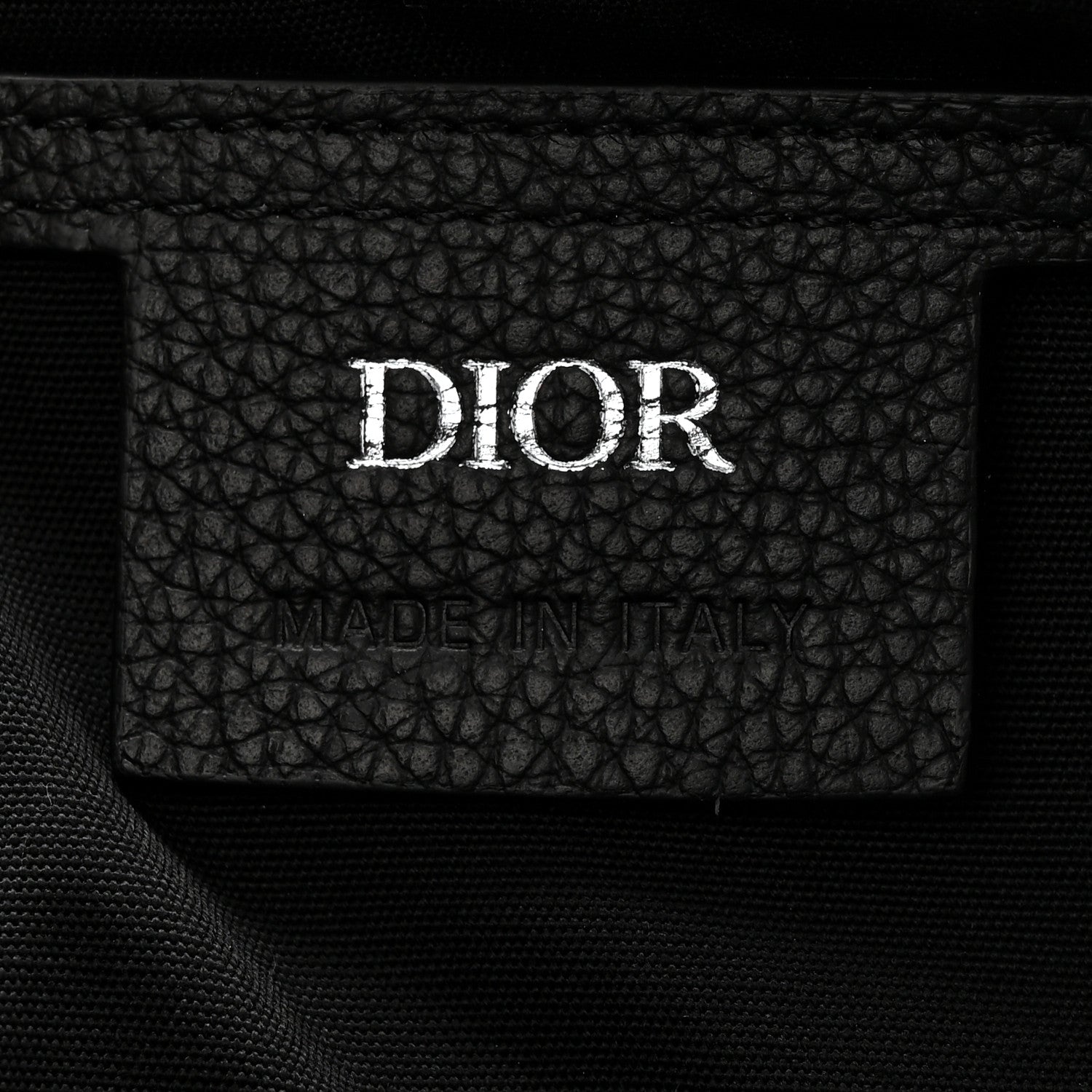 Christian Dior Grained Calfskin Oblique Saddle Messenger Black