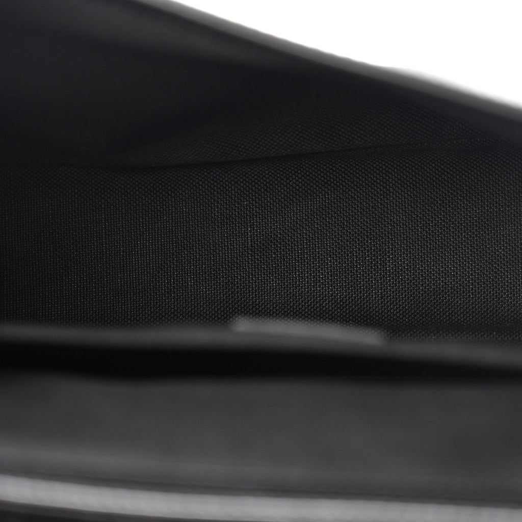 Gucci GG Supreme Monogram Textured Dollar Calfskin Retro Interlocking G Flap Messenger Bag Black
