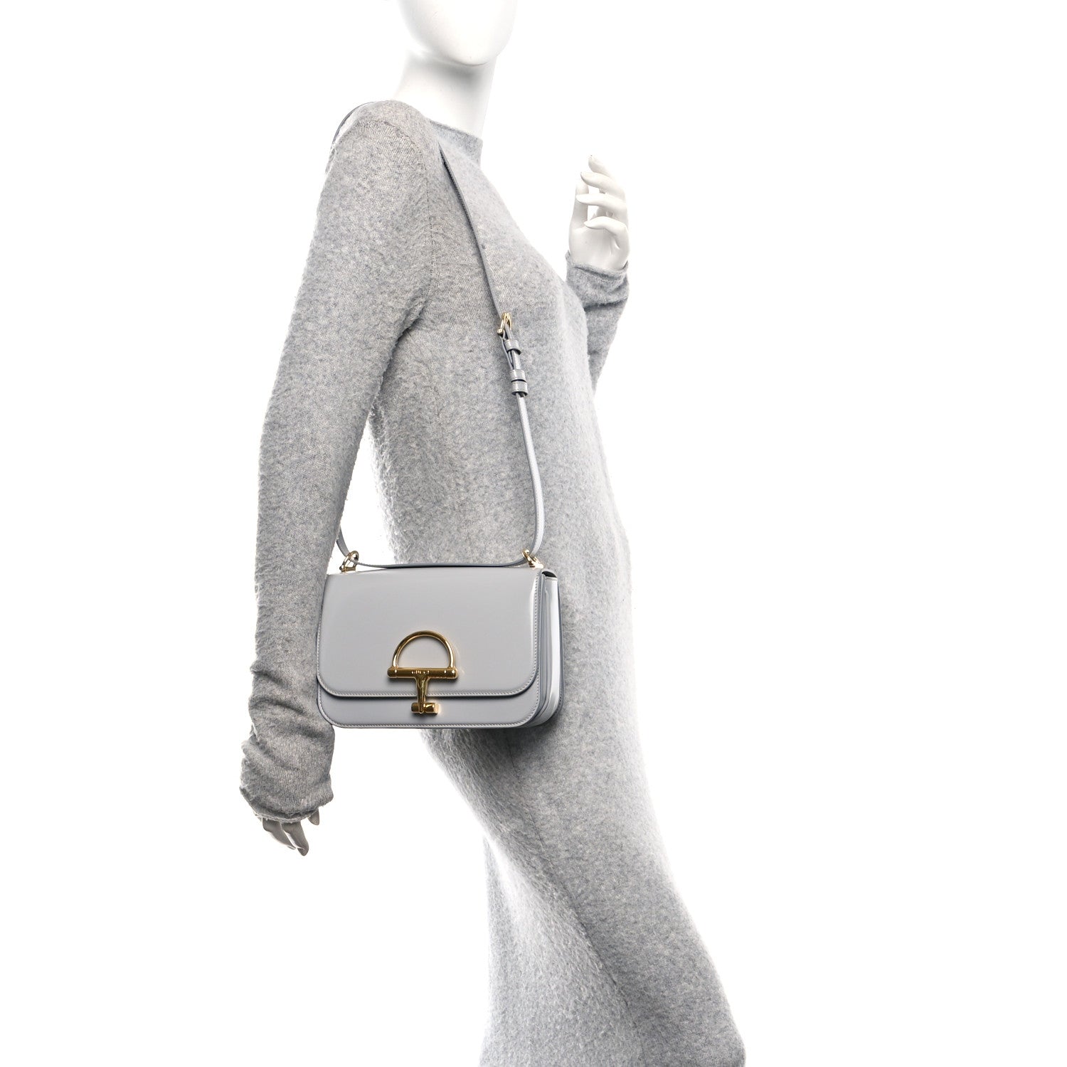 Gucci Calfskin Siena Shoulder Bag Grey