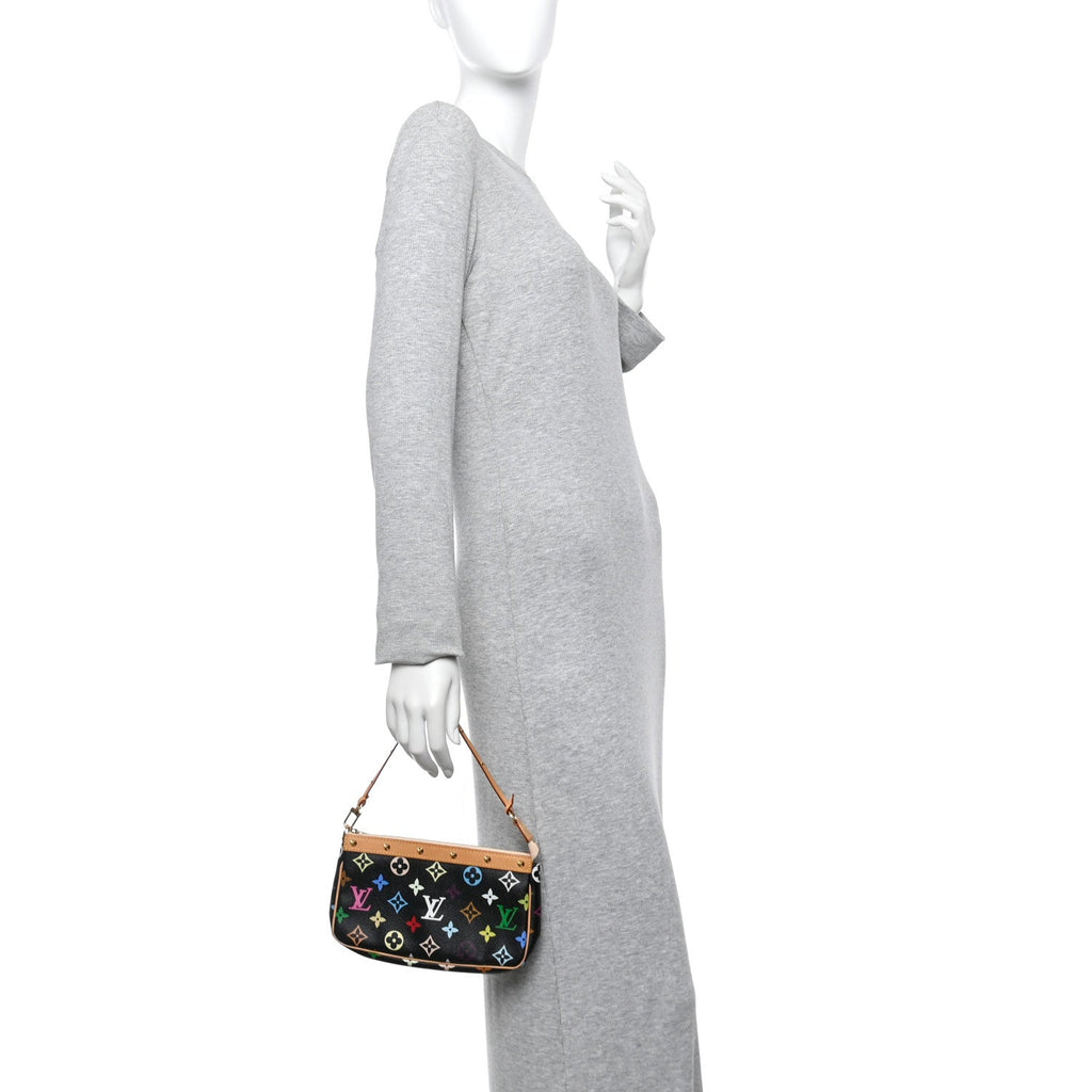 Louis Vuitton Monogram Multicolor Pochette Accessories Black