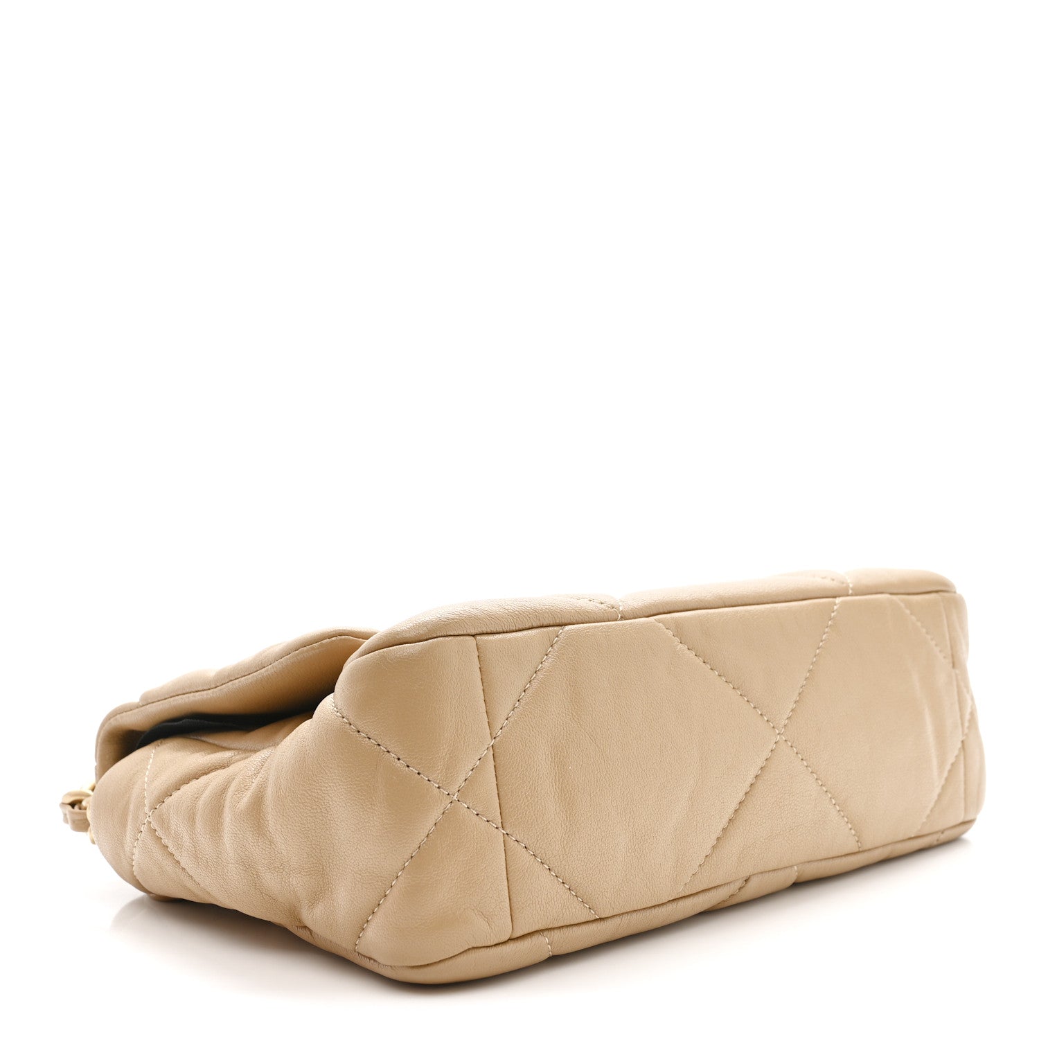 Chanel Goatskin Quilted Medium Chanel 19 Flap Dark Beige