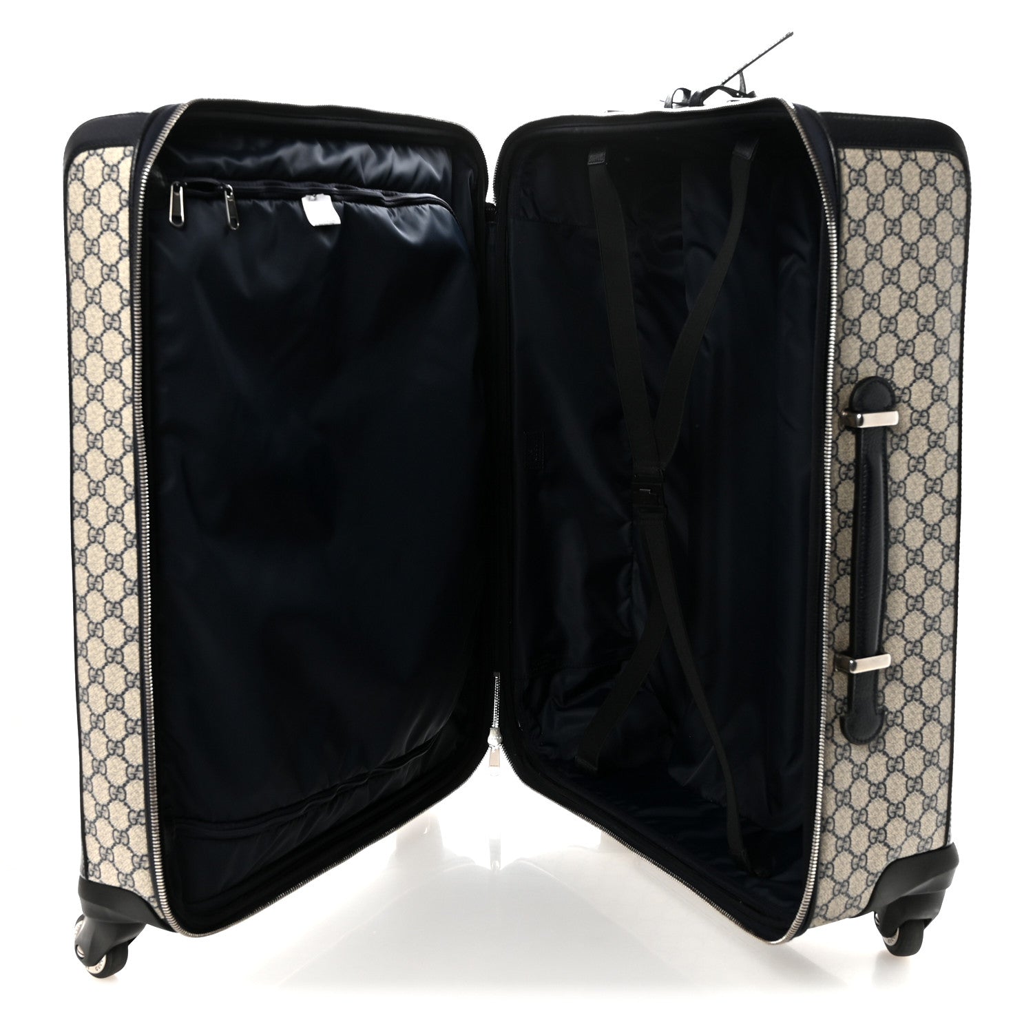 Gucci GG Supreme Monogram Web Medium Savoy Trolley Beige Blue