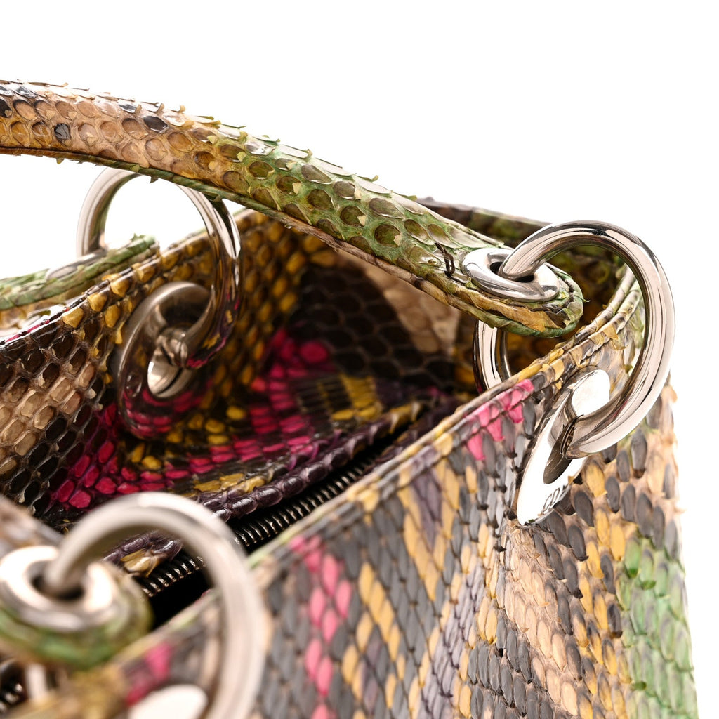Christian Dior Snakeskin Medium Lady Dior Multicolor