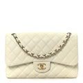 Chanel Caviar Quilted Jumbo Double Flap White