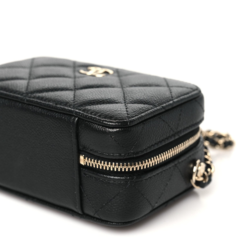 Chanel Caviar Quilted Small Top Handle Vanity Case Black