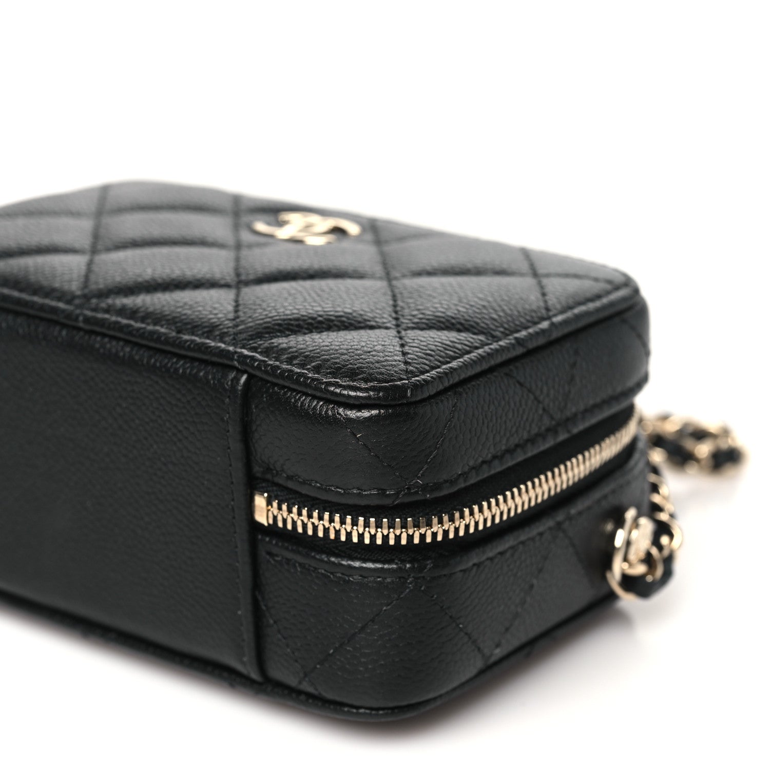 Chanel Caviar Quilted Small Top Handle Vanity Case Black