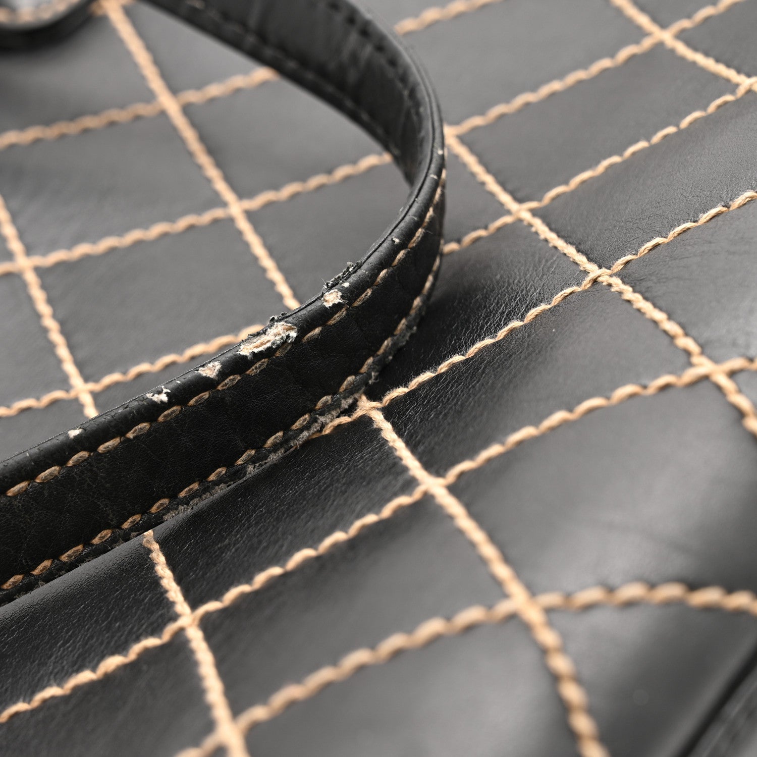 Chanel Calfskin Wild Stitch Large Tote Black