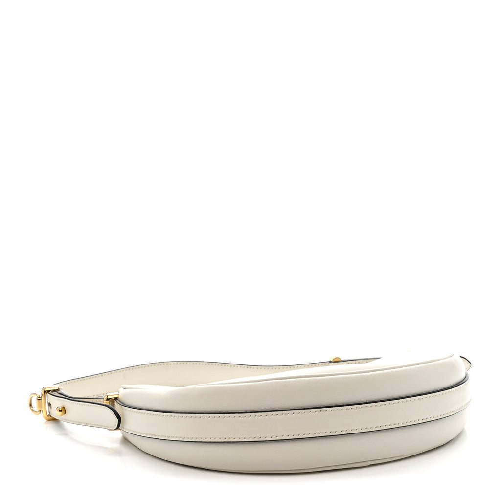 Prada Soft Calfskin Small Arque Shoulder Bag White