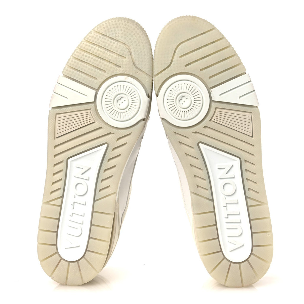 Louis Vuitton Calfskin Mens LV Trainer Sneakers 10 White