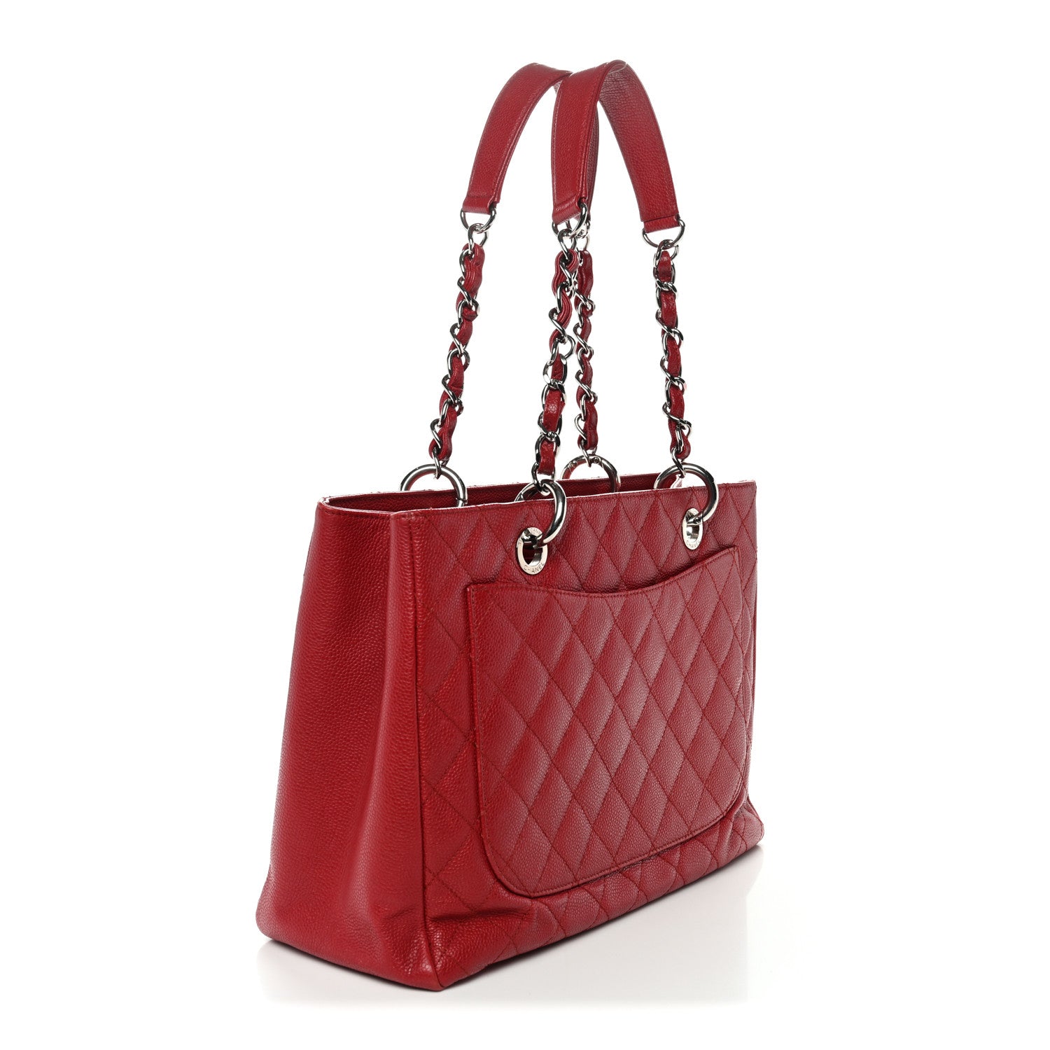 Chanel Caviar Quilted Grand Shopping Tote GST Red