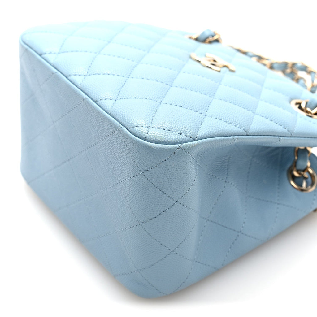 Chanel Caviar Quilted Mini Bucket Bag Blue