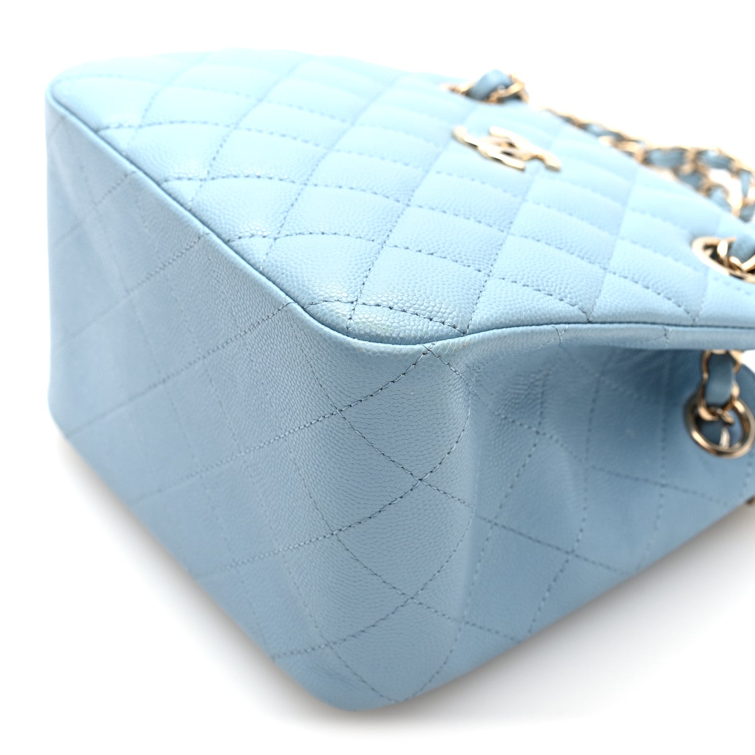 Chanel Caviar Quilted Mini Bucket Bag Blue