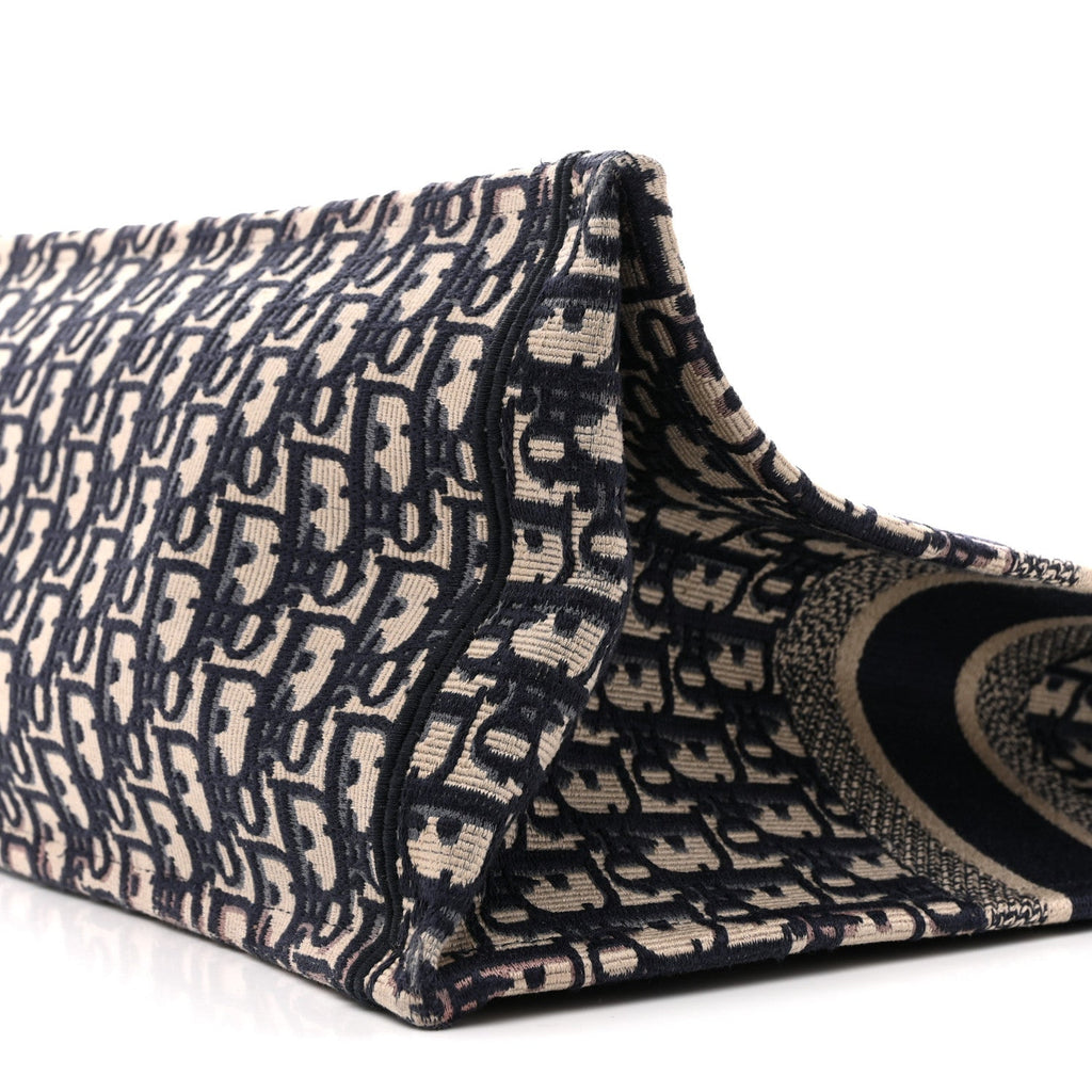 Christian Dior Oblique Large Book Tote Blue Multicolor