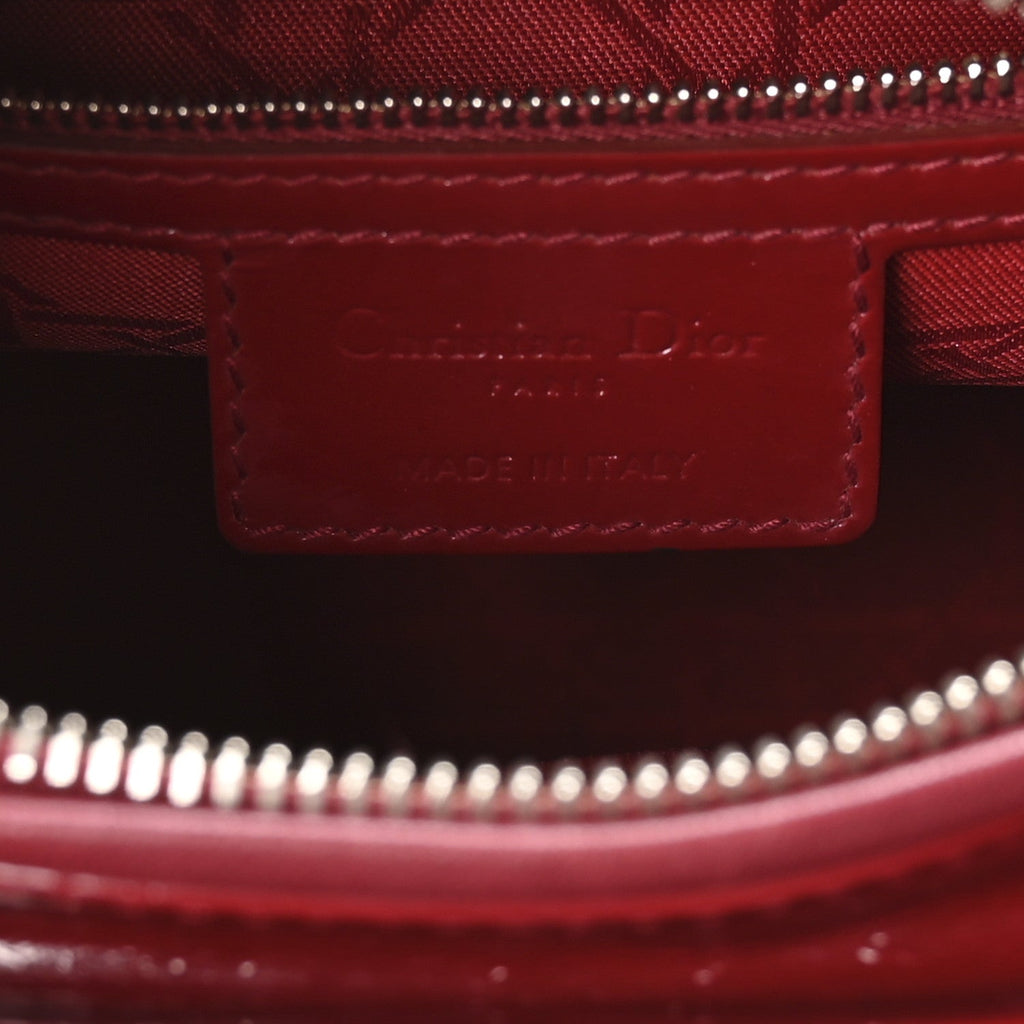 Christian Dior Patent Cannage Medium Lady Dior Red