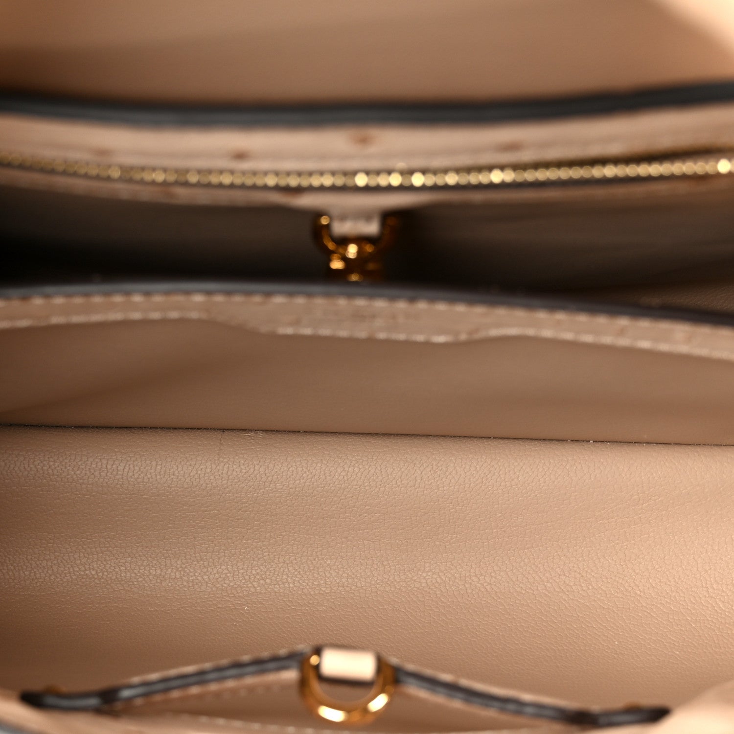 Louis Vuitton Ostrich Capucines PM Rose Champagne