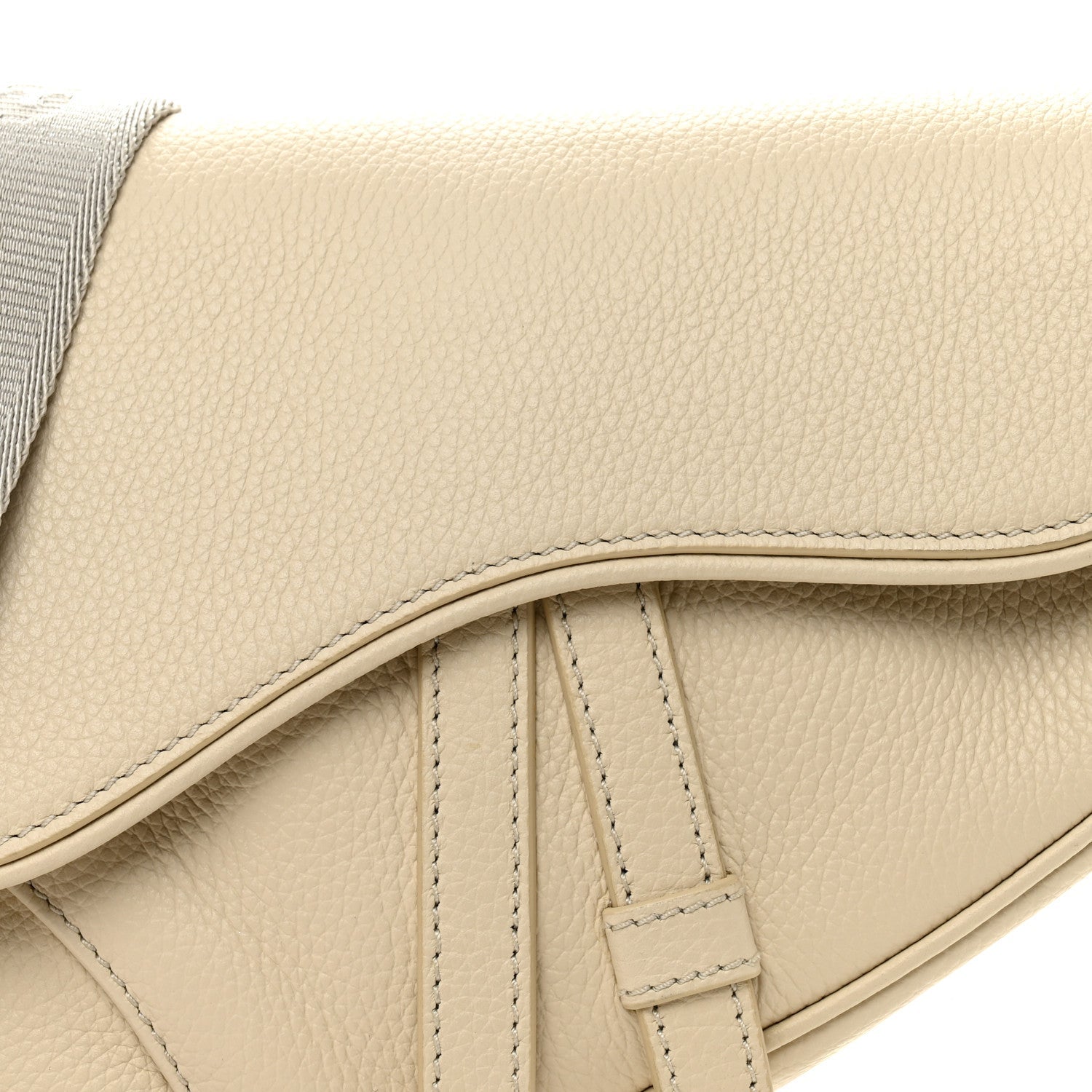 Christian Dior Grained Calfskin Mens Mini Saddle Bag Latte