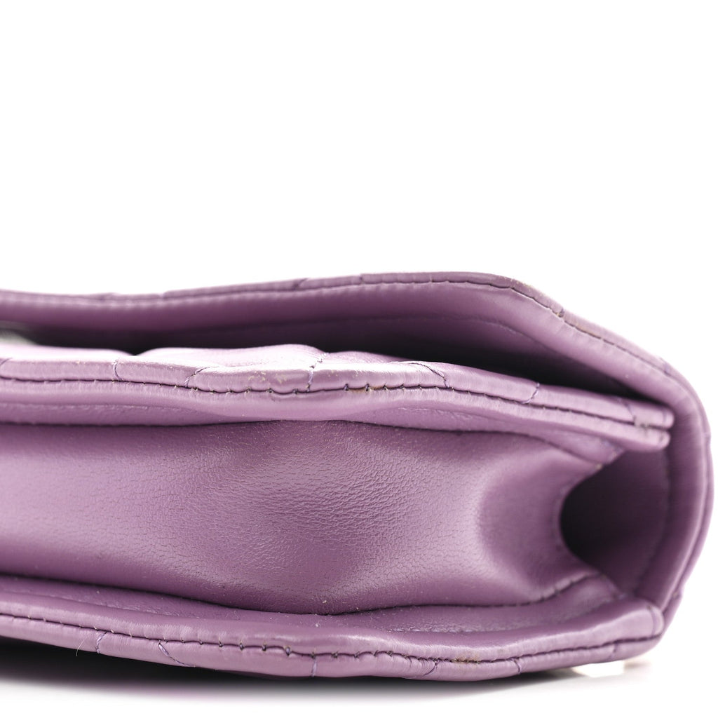 Chanel Shiny Lambskin Quilted Extra Mini Flap Purple