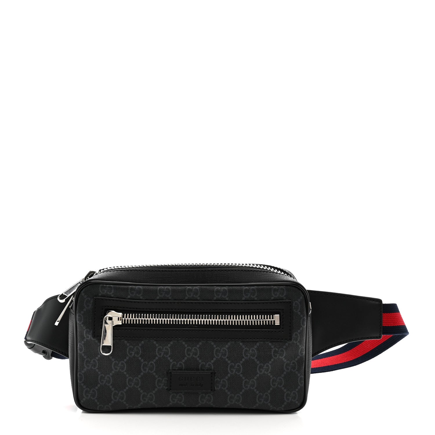 Gucci Soft GG Supreme Monogram Web Belt Bag Black Grey