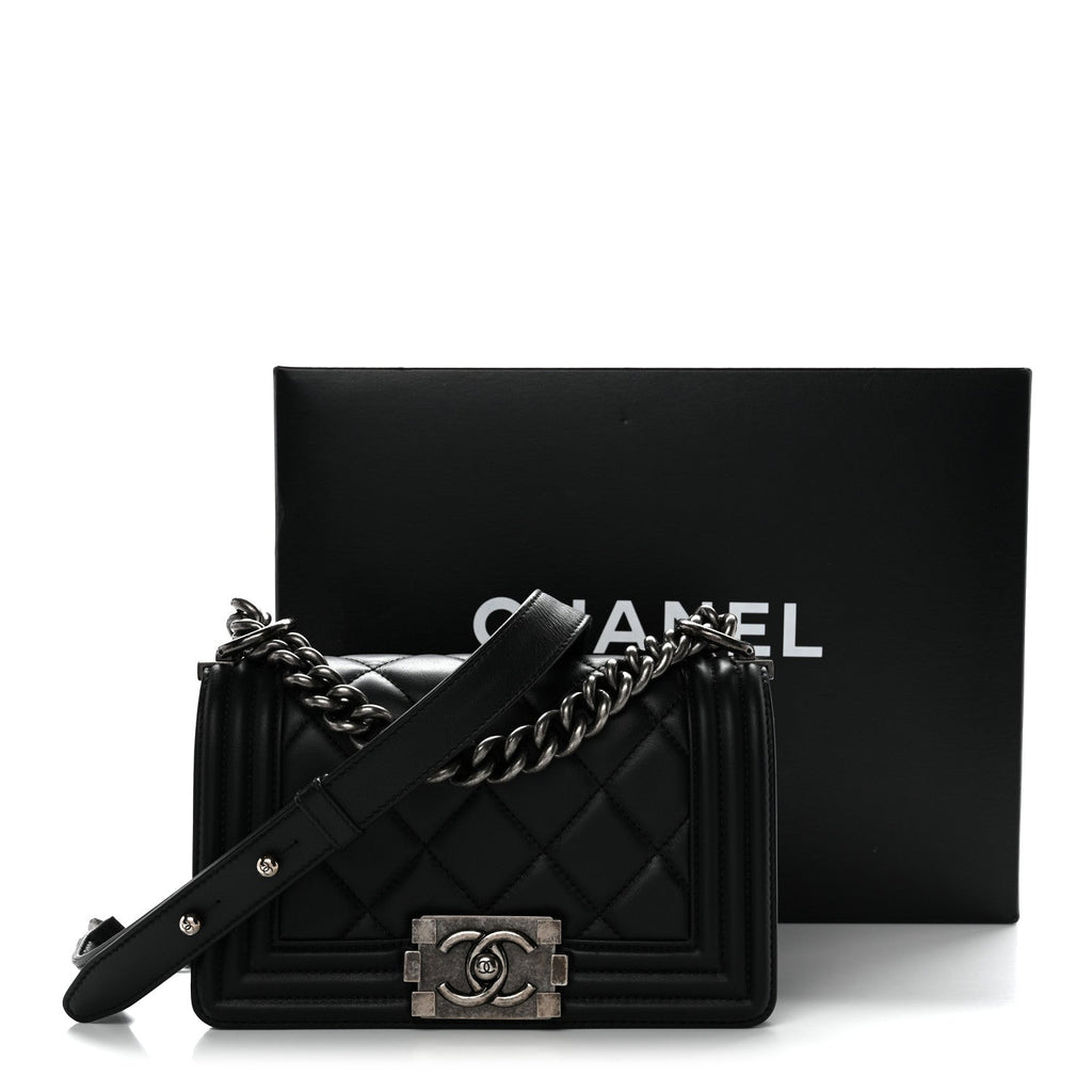 Chanel Calfskin Quilted Small Boy Flap Black
