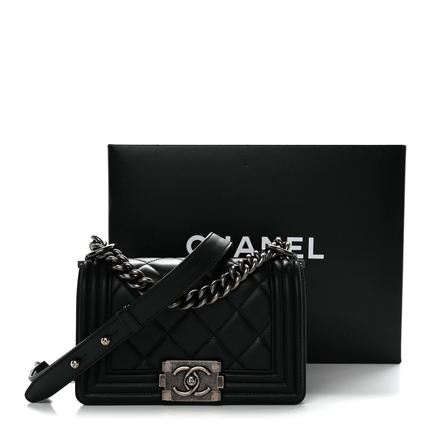Chanel Calfskin Quilted Small Boy Flap Black