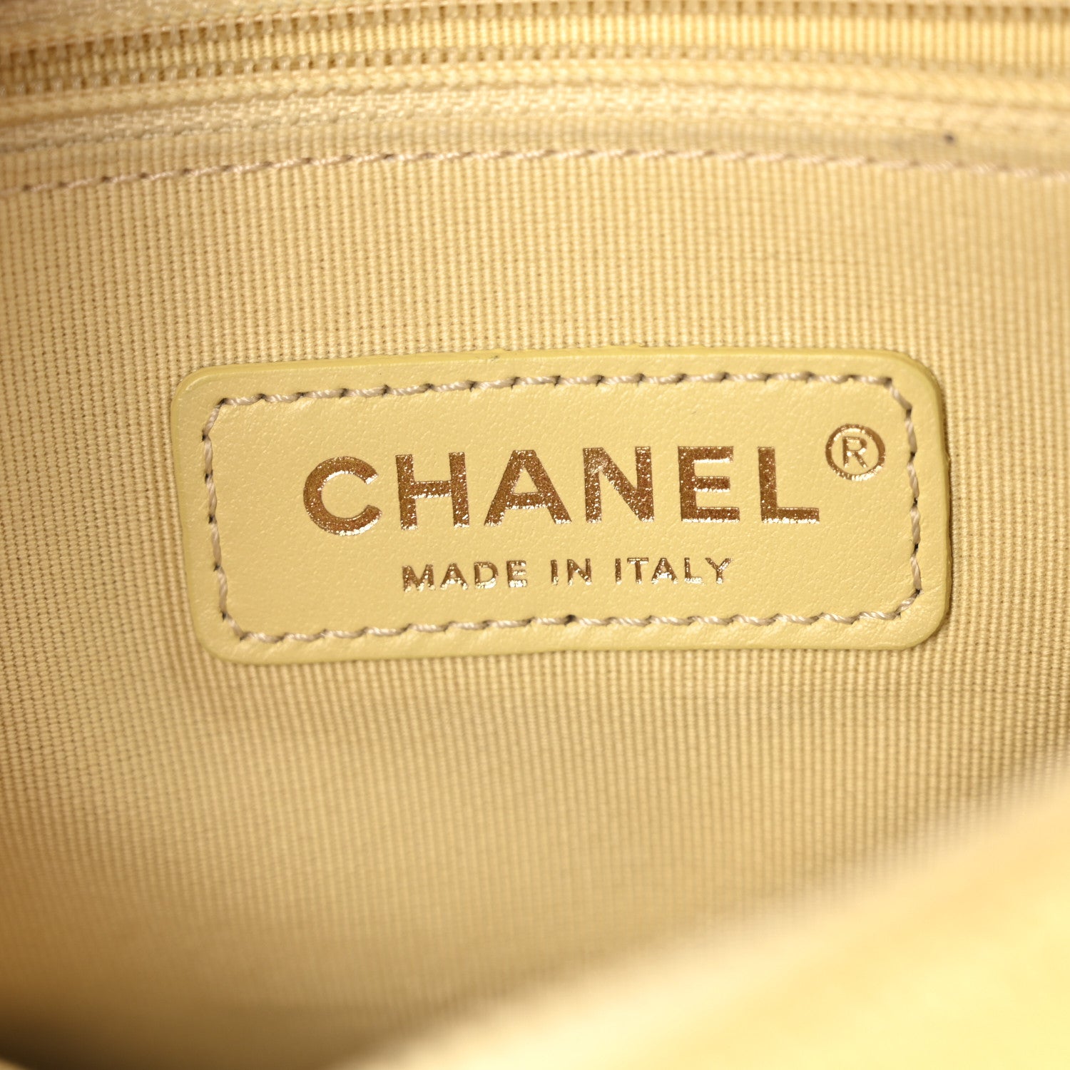 Chanel Shiny Caviar Quilted Chain Melody Backpack Yellow