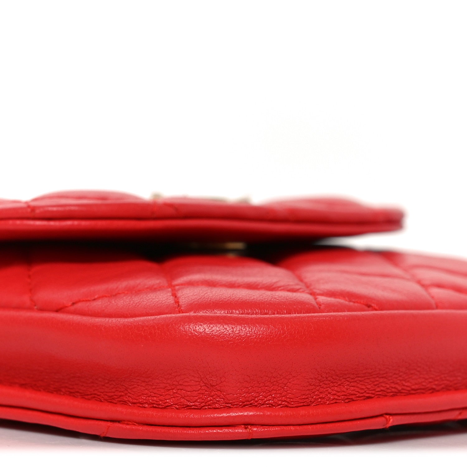 Chanel Lambskin Quilted Pearl Crush Waist Bag Red