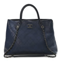 Chanel Grained Vegetal Calfskin Urban Shopping Tote Blue