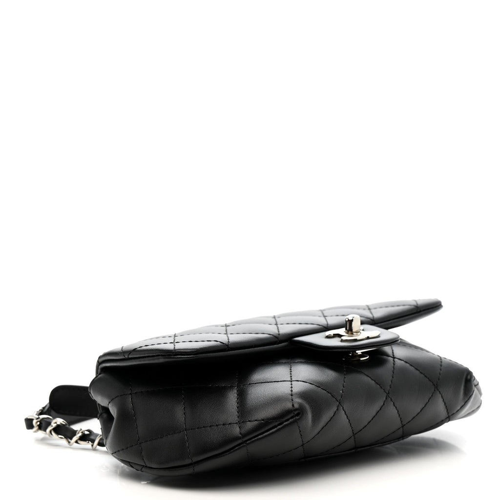 Chanel Calfskin Quilted CC Uniform Flap Belt Bag Black