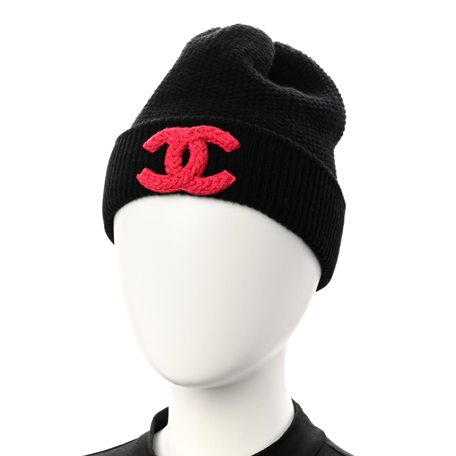 Cashmere CC Beanie Hat Black Pink