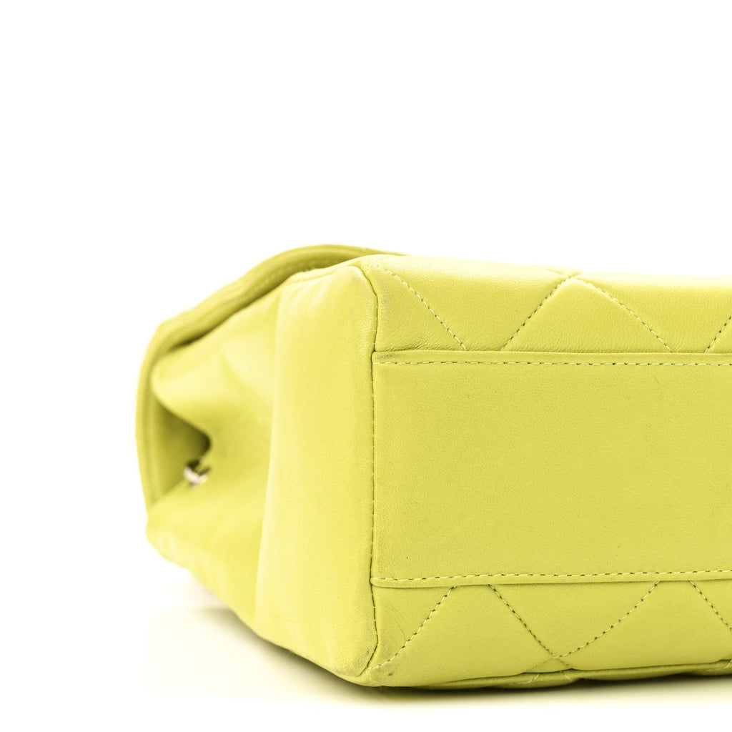 Chanel Lambskin Quilted CC Single Flap Green