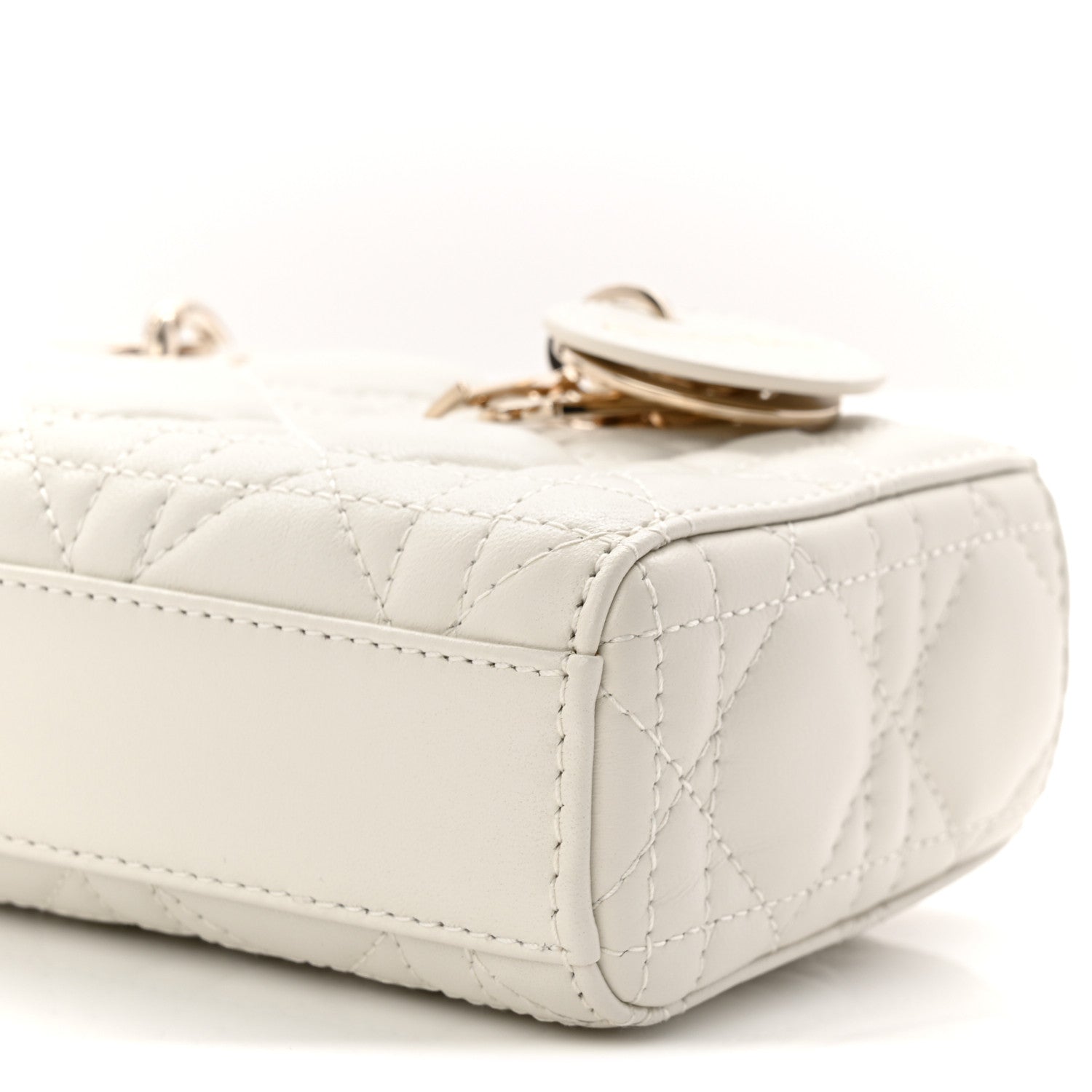 Christian Dior Lambskin Cannage Micro Lady D-Joy Latte