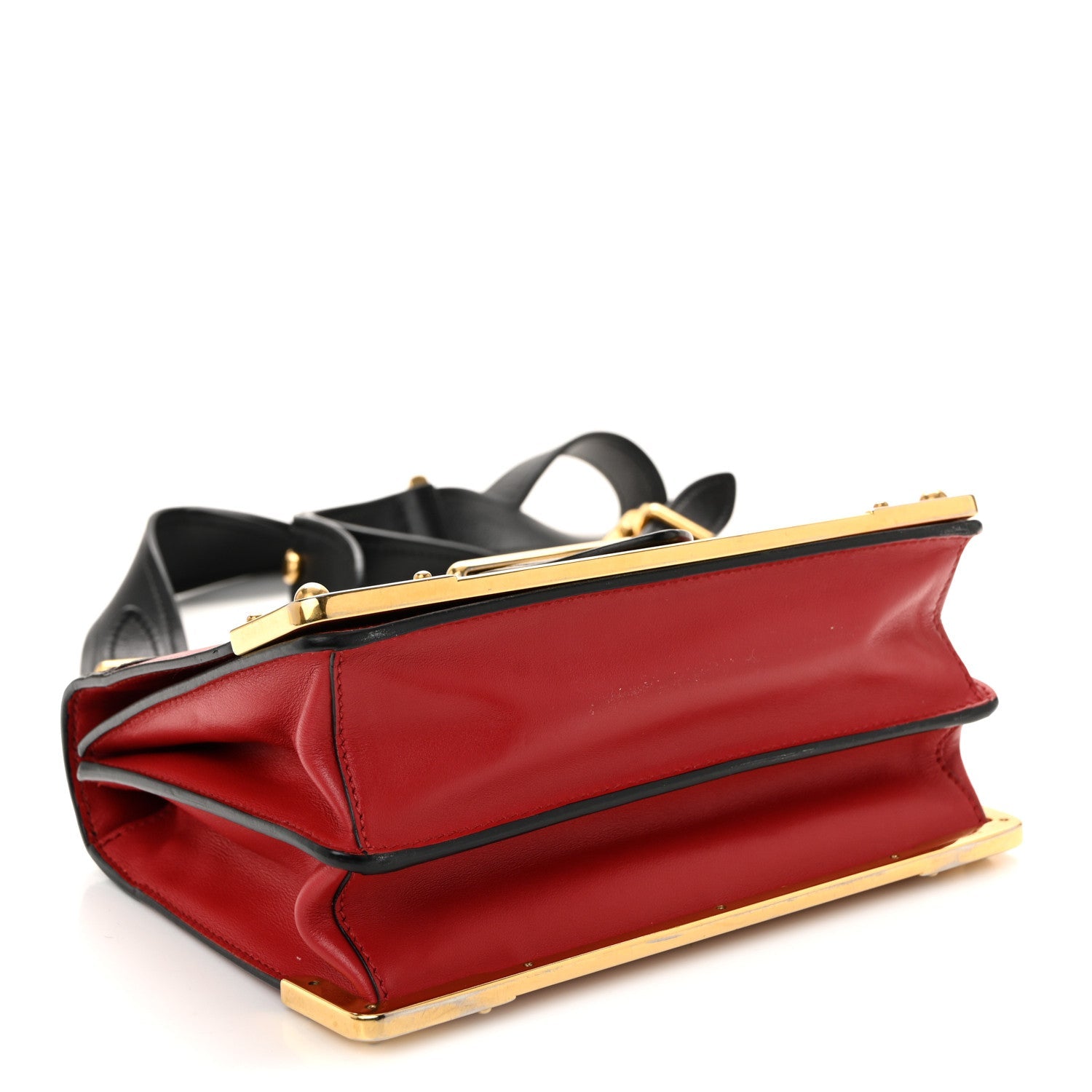 Prada City Calfskin Saffiano Cahier Bag Fuoco Black