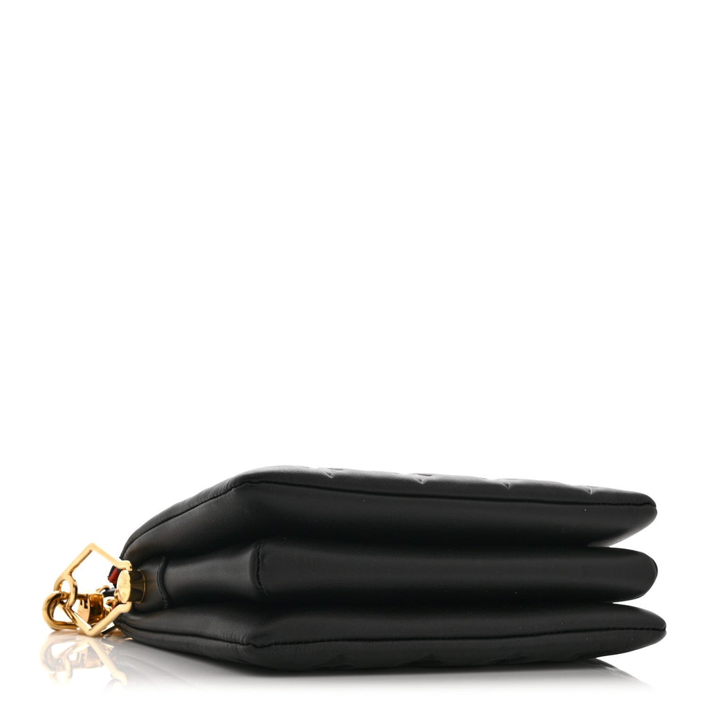 Louis Vuitton Lambskin Embossed Monogram Coussin BB Black