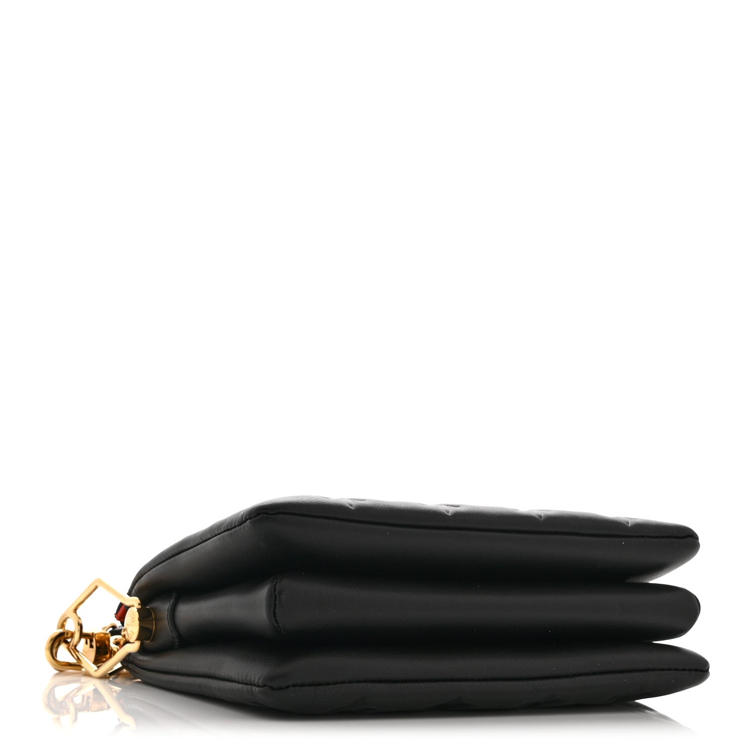 Louis Vuitton Lambskin Embossed Monogram Coussin BB Black