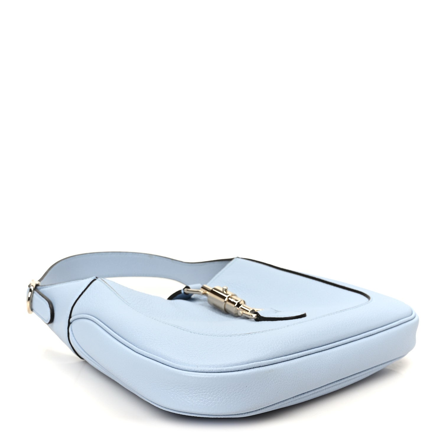 Gucci Grained Calfskin Web Medium Jackie 1961 Hobo Light Blue
