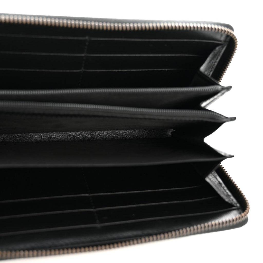 Gucci Calfskin Matelasse GG Marmont Zip Around Organizer Wallet Black